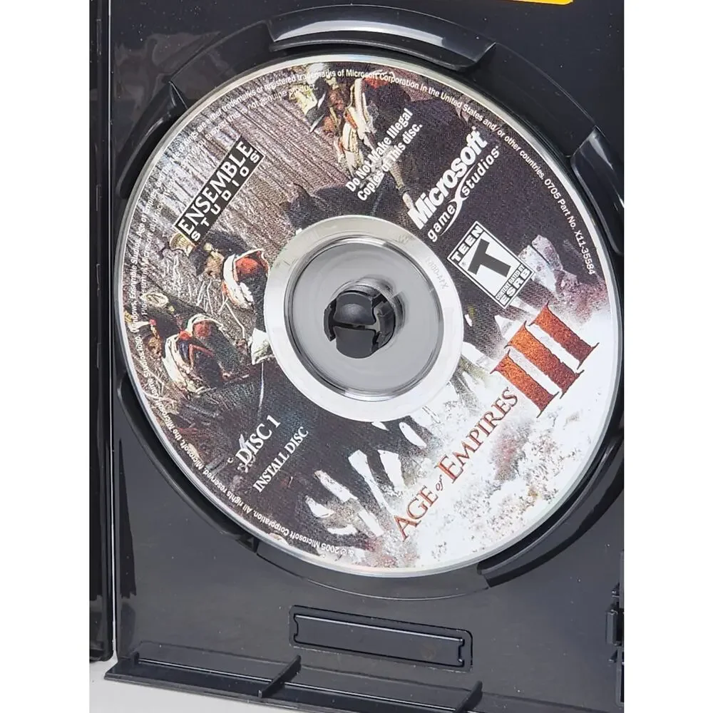 Microsoft PC AGE OF EMPIRES III Strategy 3 Disc Set w/ Play Code Video Game